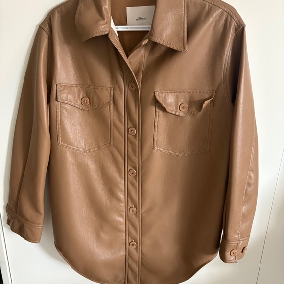Aritzia - The Ganna Vegan Leather Jacket (XS) (Oversized) (Brown) - Picture 8 of 10